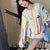 Cocoa Yacht Club Rainbow Striped Tassel Sweater Coat for Girl Lovely Women Knitted Pullover Loose Oversized Jumper Y2K Top Korean Fashion