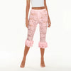 Cocoa Yacht Club Floral Lace Coquette Ruffles Hem Trousers