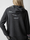 Cocoa Yacht Club Cashmere Hooded Sweater Skull Letter Heart-Shaped Embroidery Casual Drawstring Long Sleeve Lady Jumper