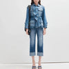 Cocoa Yacht Club Denim Jacket & Rolled Hem Straight Leg Jeans