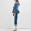 Cocoa Yacht Club Denim Jacket & Rolled Hem Straight Leg Jeans