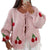 Cocoa Yacht Clubs Tie Front Knit Cherry Cardigan