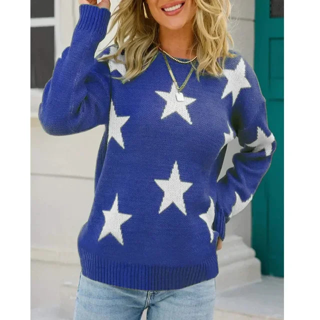 Cocoa Yacht Club Cute Star Pattern Sweater