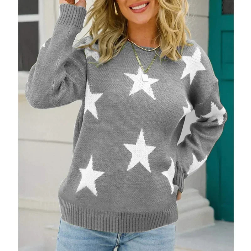 Cocoa Yacht Club Cute Star Pattern Sweater