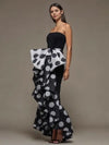 Cocoa Yacht Club Polka Dot Bow-Embellished Pleated Strapless Dress