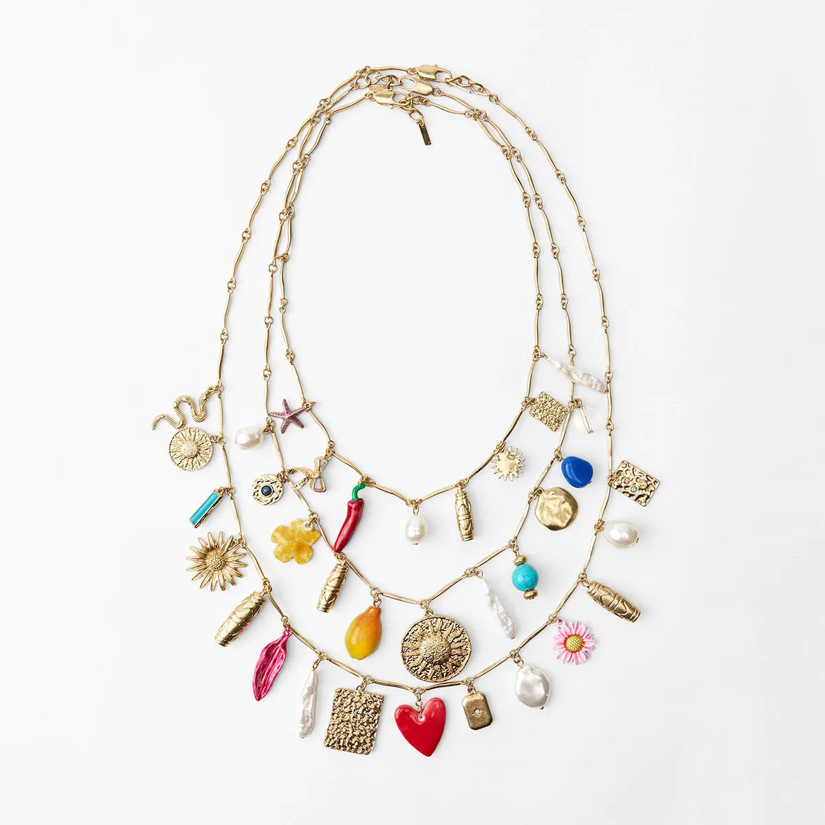 Cocoa Yacht Club Multi-layered Sunflower Charm Necklace