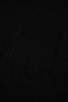 Black Textured Chest Pocket Drop Sleeve Top and Pants Set