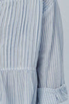 Frill Striped Collared Neck Long Sleeve Shirt - Cocoa Yacht Club