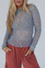 Ashleigh Blue Sheer Floral Lace Long Sleeve Slim Fit Top