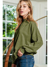 Brown Plain Drop Shoulder Crew Neck Pullover Sweatshirt