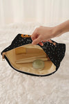 Orange Halloween Pumpkin Ghost Bat Gift Makeup Bag