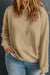 Apricot Plain Crew Neck Drop Shoulder Plus Size Sweatshirt