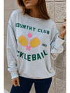 Light Grey COUNTRY CLUB PICKLEBALL Graphic Sweatshirt