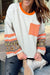 Apricot Geometric Patchwork Sleeve Loose Fit Top