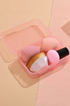 Pink 3pcs Makeup Sponge and 1pc Foundation Brush Set