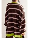 Contrast Stripes Button Down Long Sleeve Cardigan