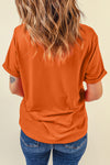 Orange BOO Halloween Ghost Sipder Embroidered Graphic Tee