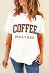 White COFFEE WEATHER Graphic T-Shirt