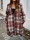 Devine Plaid Zip Up Hooded Coat - Cocoa Yacht Club