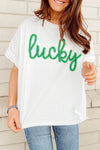 White Tinsel Lucky St Patrick Graphic Tee