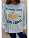 Light Grey COUNTRY CLUB PICKLEBALL Graphic Sweatshirt