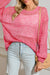 Sachet Pink Plain Hollow Out Knitted Top