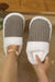 Dark Grey Colorblock Plush House Slippers