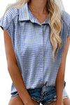 Light Blue Gingham Button Up Shirt