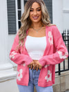 Angel Wings Flower Open Front Long Sleeve Cardigan - Cocoa Yacht Club