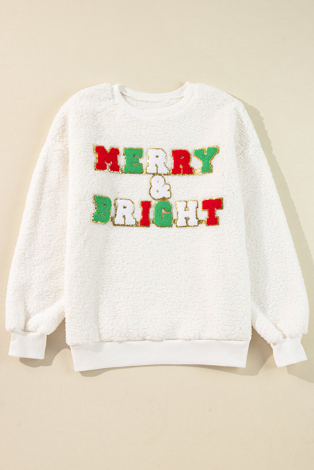 Snow White Merry & Bright Print Fuzzy Sweatshirt