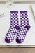 Tillandsia Purple Checkerboard Print Cotton Socks