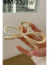 Gold Casual Bowknot Shape Metal Claw Clip