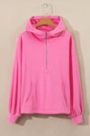 Bonbon Kangaroo Pocket Half Zipper Oversized Hoodie