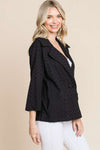 Culture Code Double Breasted Eyelet Jacket with Pockets - Cocoa Yacht Club