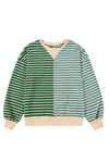 Pink Stripe Colorblock Drop Shoulder Oversize Sweatshirt