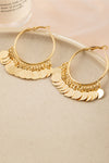 Gold Gorgeous Disc Tasseled Hoop Earrings