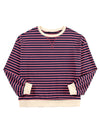 Green Stripe Contrast Edge Oversized Sweatshirt