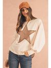 Apricot Studded Star Graphic Oversized Top