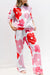 White Vibrant Floral Print Pullover and Sweatpants Loungewear Set