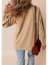 Frill Button Up Long Sleeve Shacket