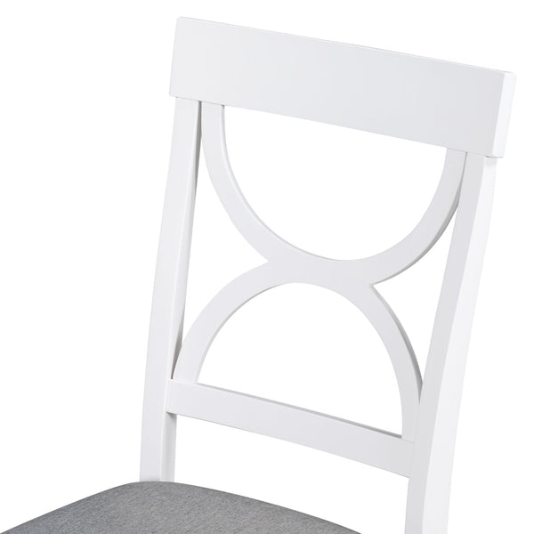 TOPMAX 6-Piece Wood Dining Table Set Kitchen Table Set with Upholstered Bench and 4 Dining Chairs, Farmhouse Style,Gray+White (old sku: SP000003AAK)