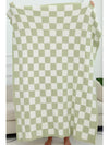 Grass Green Checkerboard Flannel Blanket