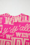 Dark Grey Vintage Letter Print Graphic Loose Tee