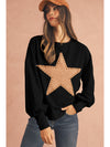 Apricot Studded Star Graphic Oversized Top