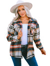 Brown Plaid Button Up Long Sleeve Flannel Shacket