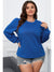 Plus Size Textured Round Neck Long Sleeve Top