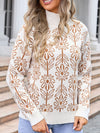 Angel Wings Flower Turtleneck Long Sleeve Sweater - Cocoa Yacht Club