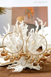 Gold Bohemian Vacation Shell Hoop Earrings