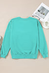 Orange Plain Drop Shoulder Crewneck Pullover Sweatshirt