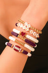 Red Dahlia GO GAME DAY Football Beaded Bracelet Set